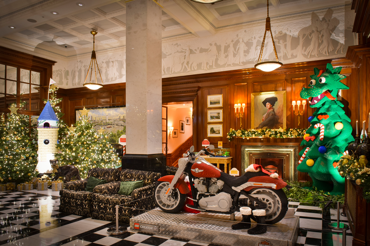 Lego models at a Christmas venue
